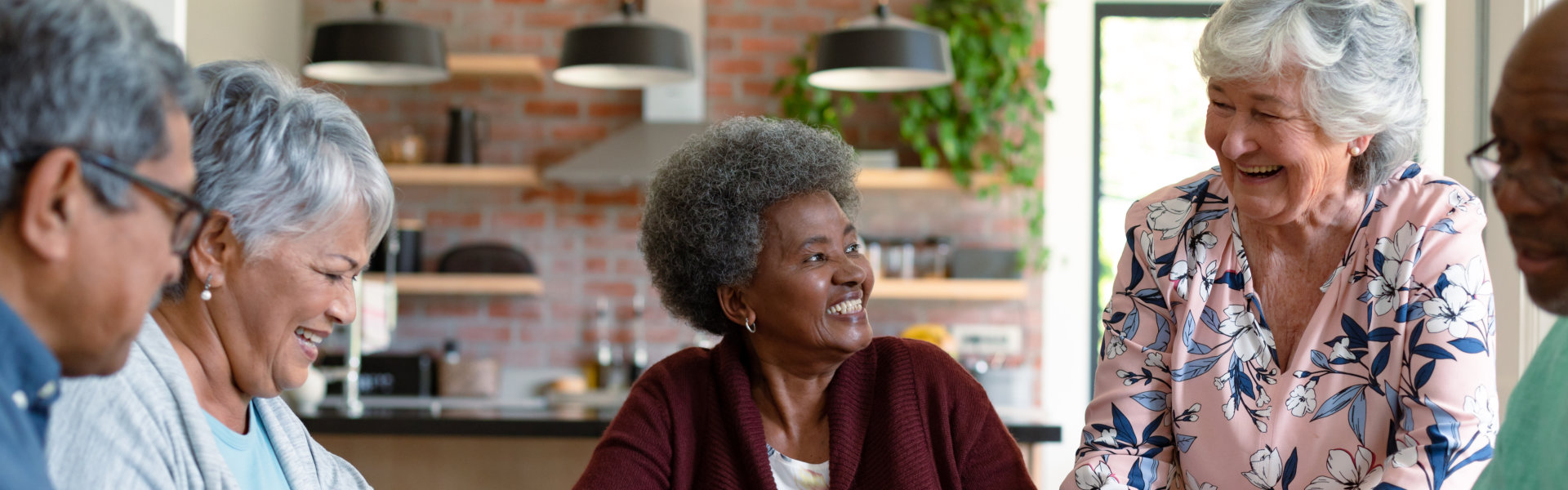 group of elderly playing