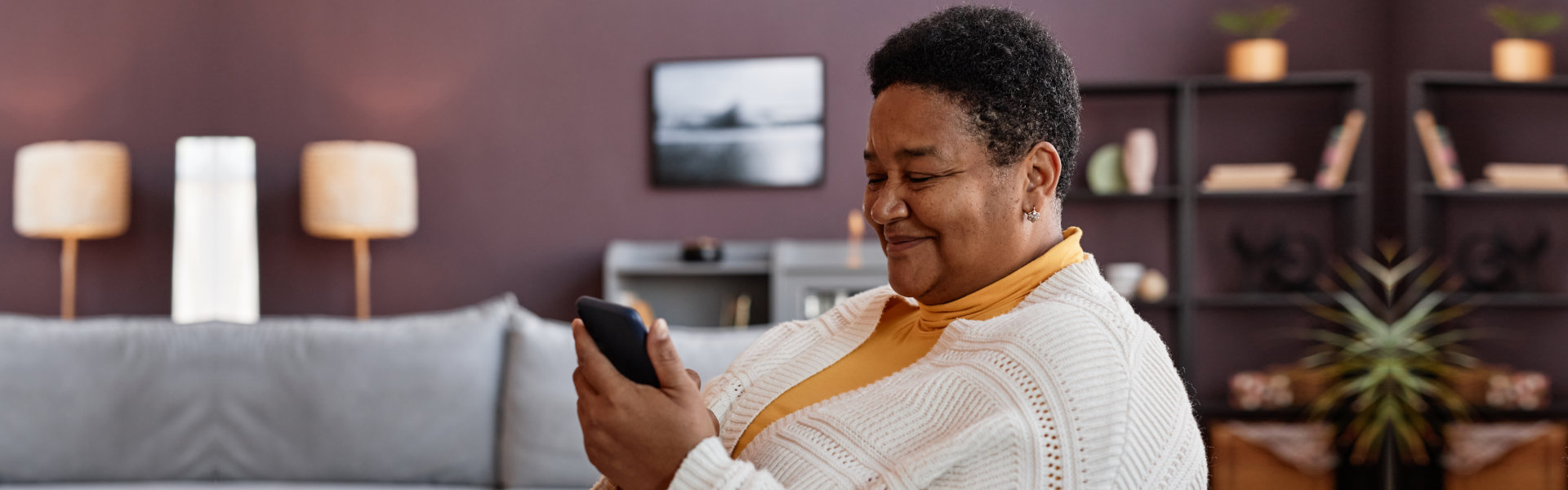 elderly using a phone